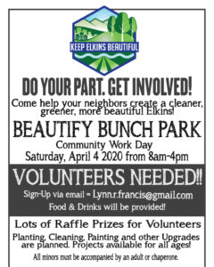 Beautify Bunch Park Workday. Sign-up via email to lynn.r.francis@gmail.com