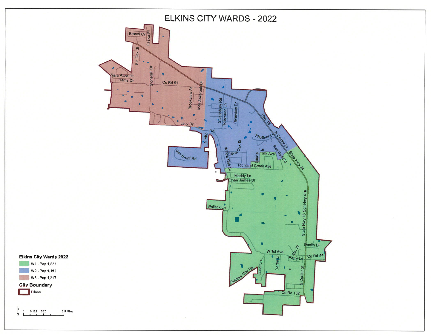 Ward map - legal description of boundaries follows