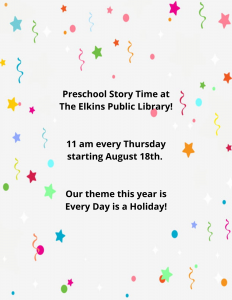 Fall Storytime @ Elkins Public Library