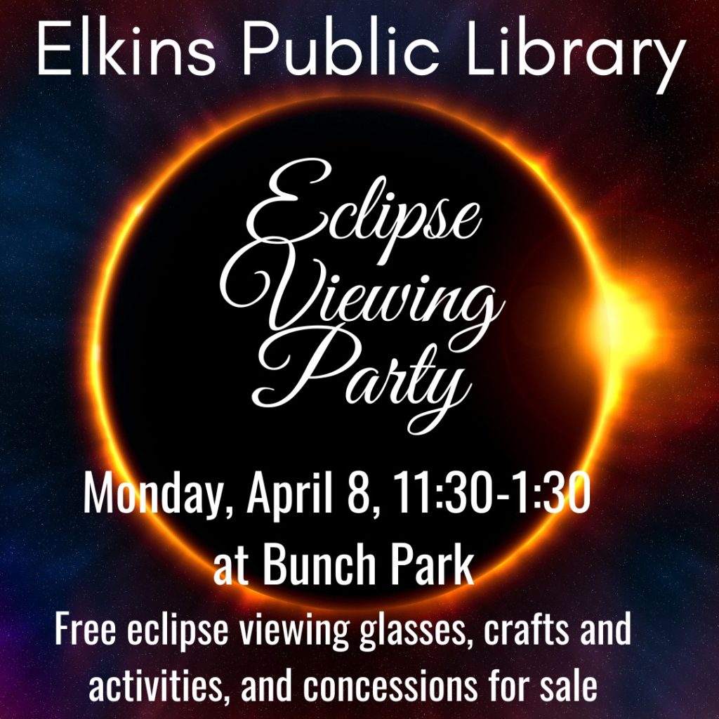 Eclipse Viewing Party 11:30 am to 1:30pm April 8 at Bunch Park 